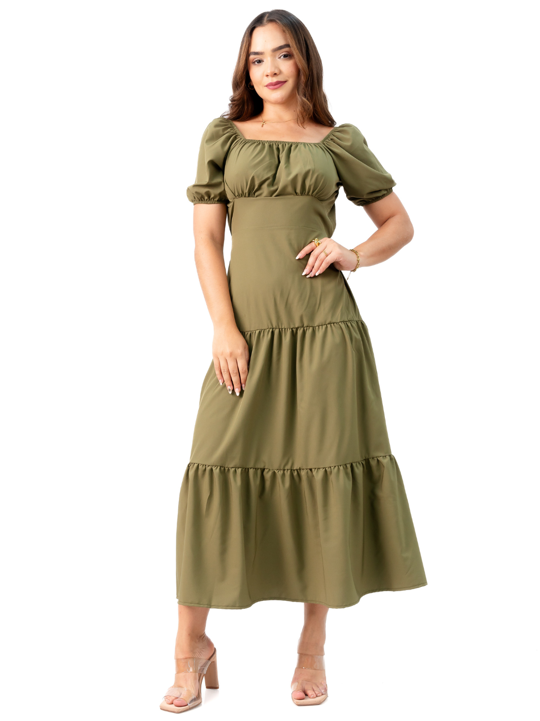 VESTIDO TATIANA - VERDE MILITAR