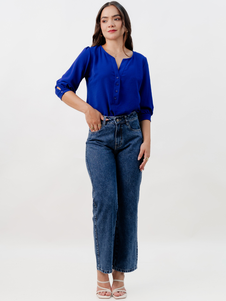 BLUSA MANGA 3/4 CALA AZULINO