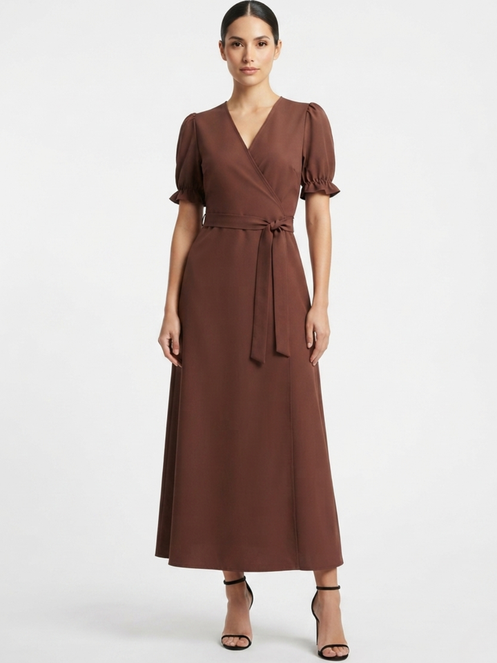 VESTIDO ENVOLVENTE ANI CHOCOLATE