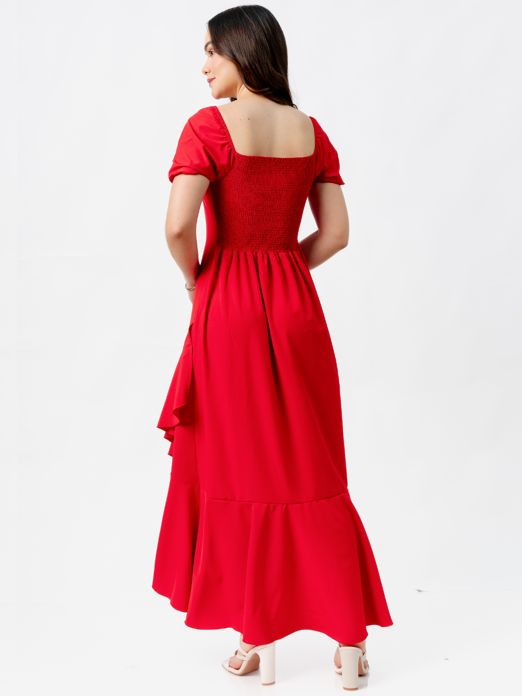 VESTIDO CASUAL LARGO PAOLA ROJO