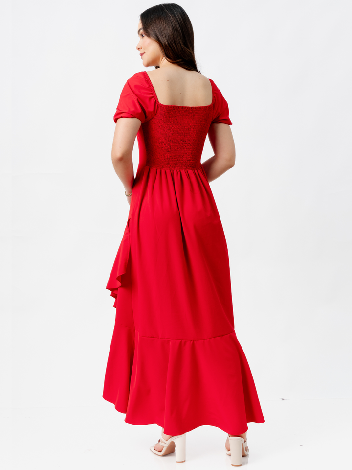 VESTIDO CASUAL LARGO PAOLA ROJO