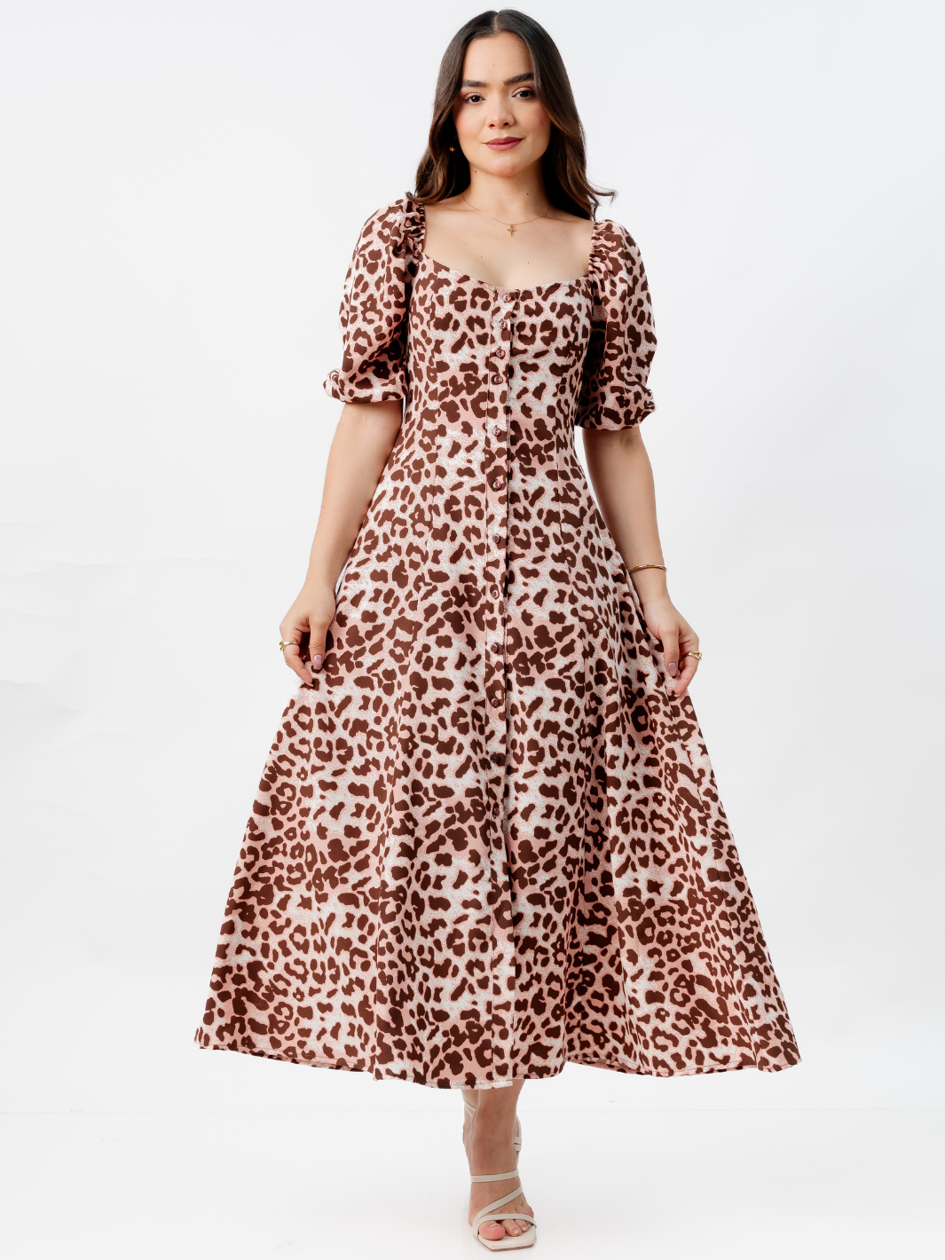VESTIDO LARGO CON BOTONES MAGDALENA ANIMAL PRINT