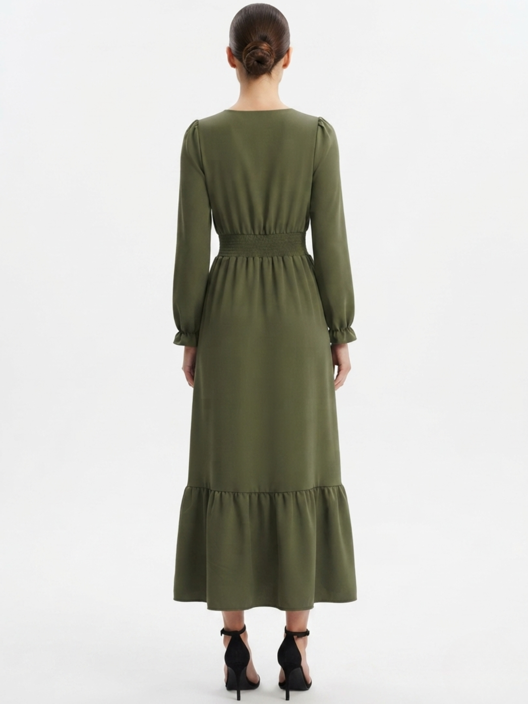 VESTIDO CASUAL MANGA LARGA SUMI VERDE