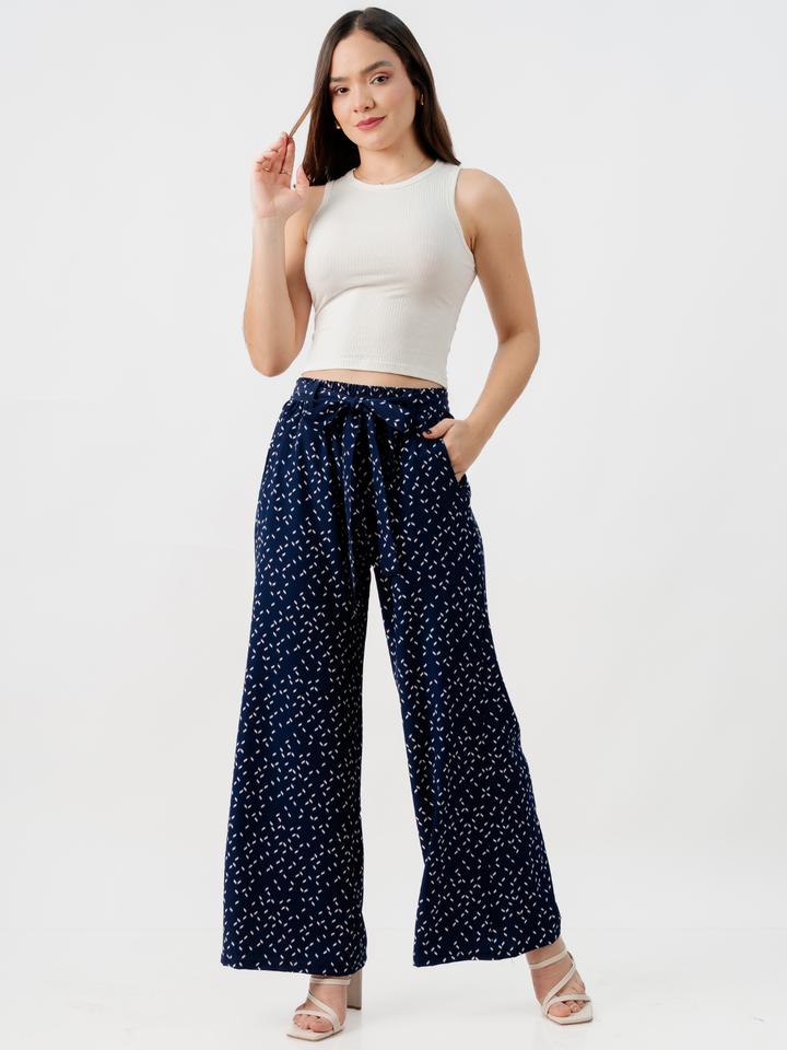 PANTALON CON CINTURON WENDY AZUL