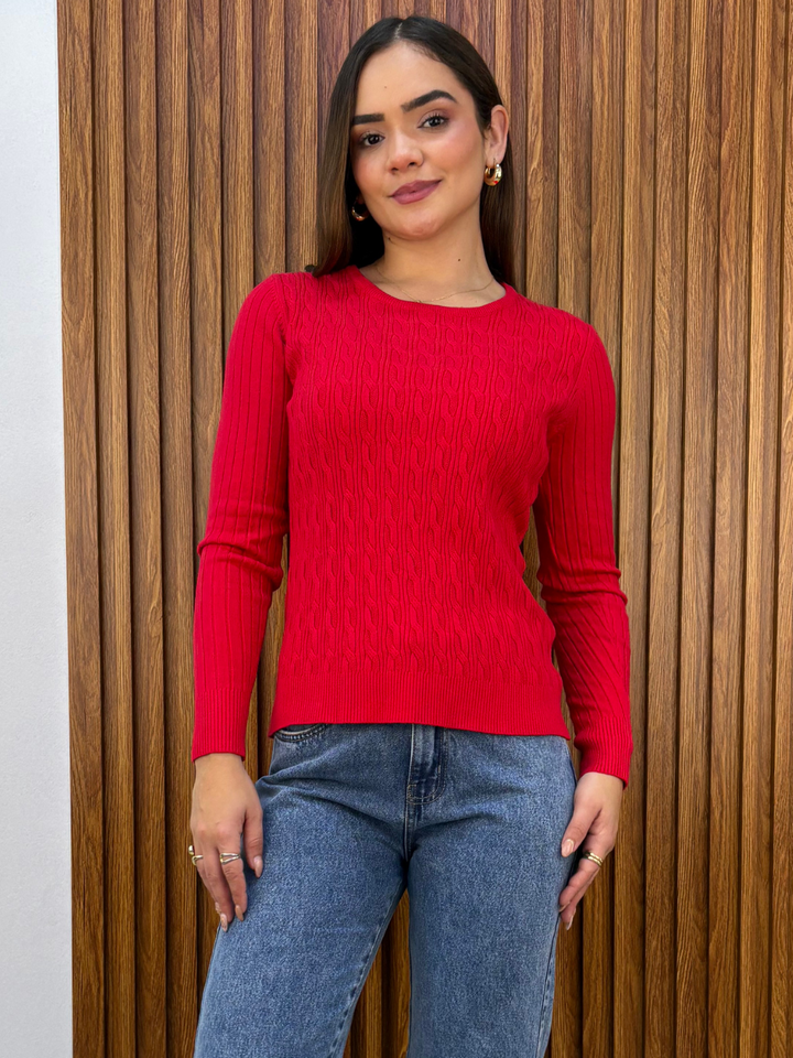 CHOMPA TEJIDA SAMI ROJO