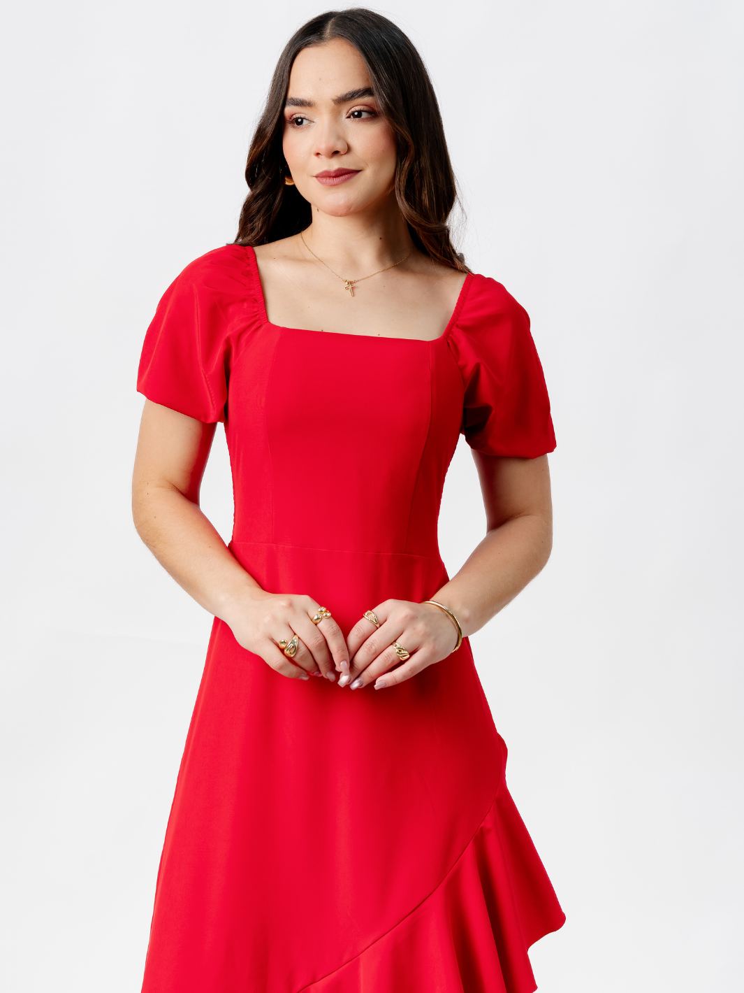 VESTIDO CASUAL LARGO PAOLA ROJO