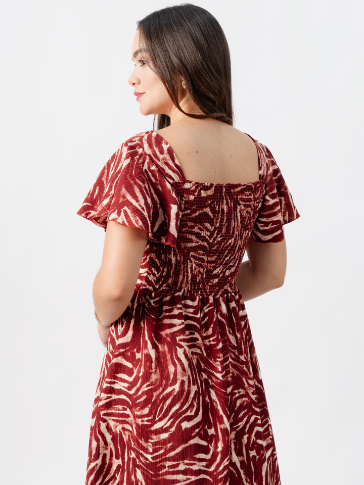 VESTIDO LARGO CORTE A BRENDA VINO