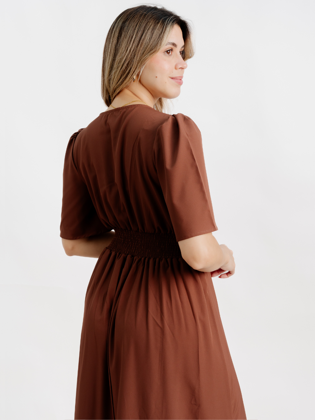 VESTIDO CASUAL LARGO LISA CHOCOLATE