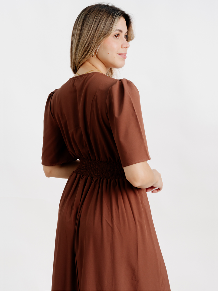 VESTIDO CASUAL LARGO LISA CHOCOLATE