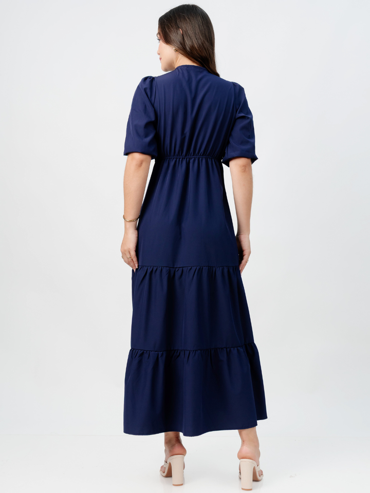 VESTIDO CASUAL LARGO TIZIANA AZUL