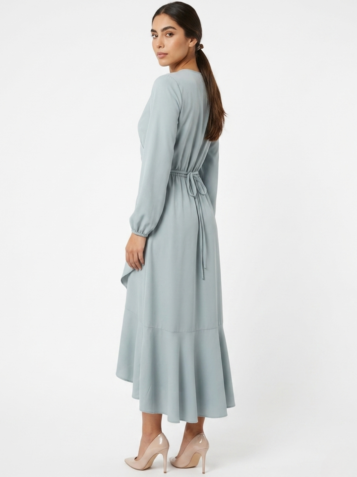 VESTIDO ENVOLVENTE ANNA CEMENTO