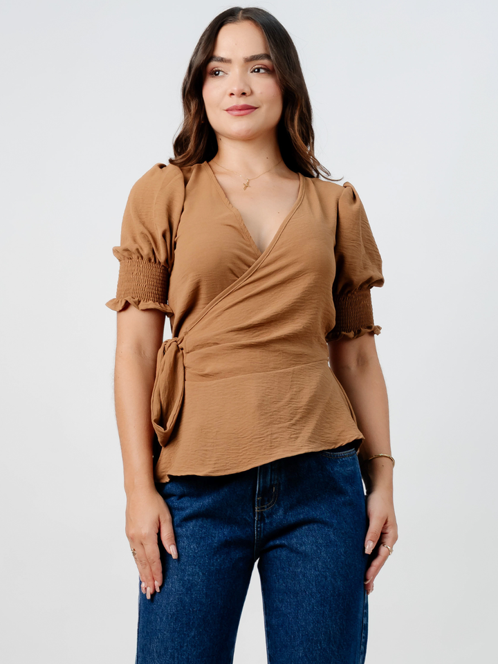 BLUSA PEPLUM ENVOLVENTE JACKIE CAMEL