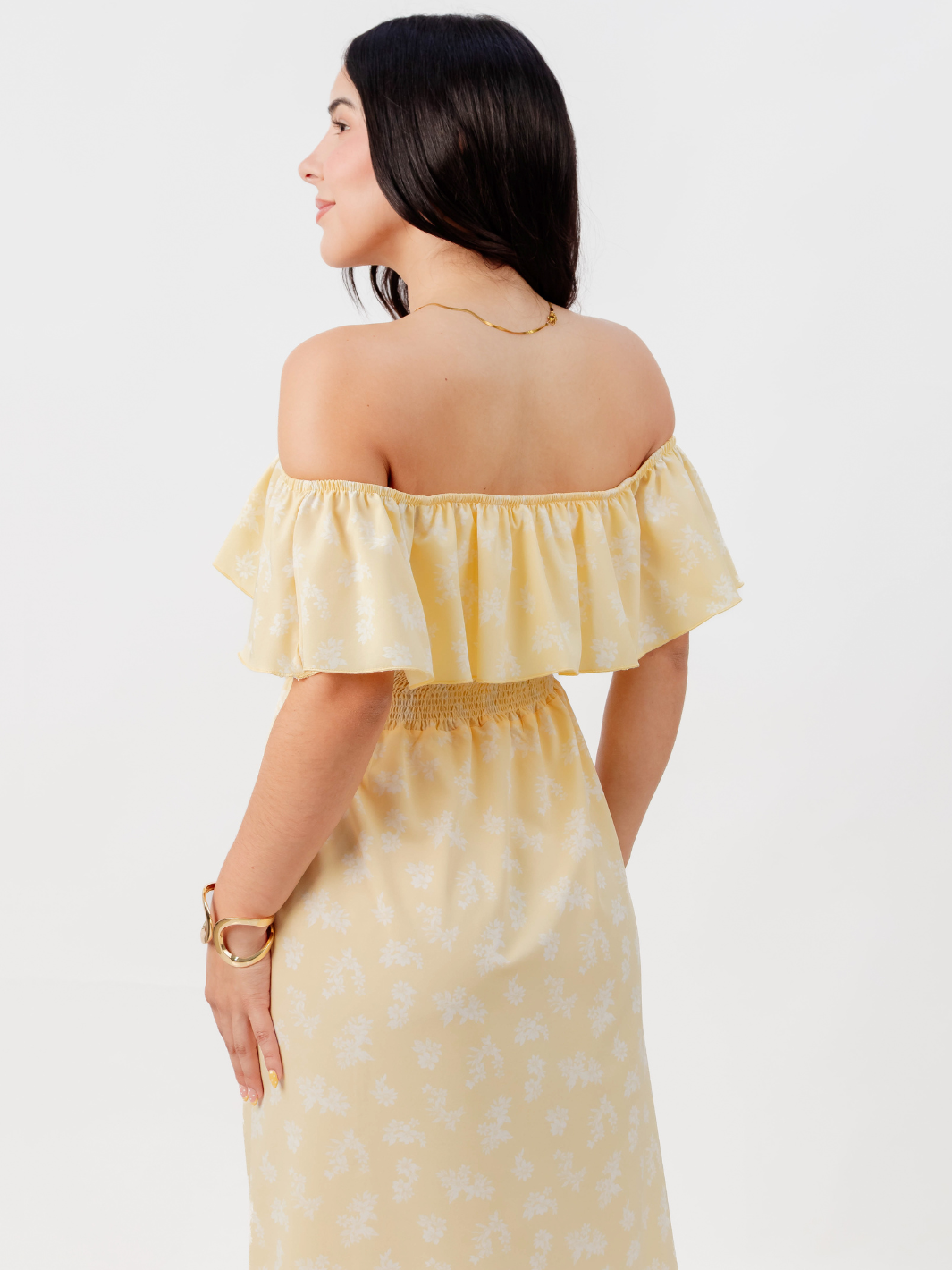 VESTIDO RUMBERO CASUAL LARGO MINERVA AMARILLO