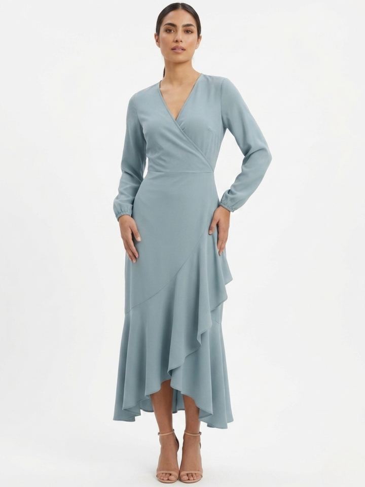 VESTIDO ENVOLVENTE ANNA CEMENTO