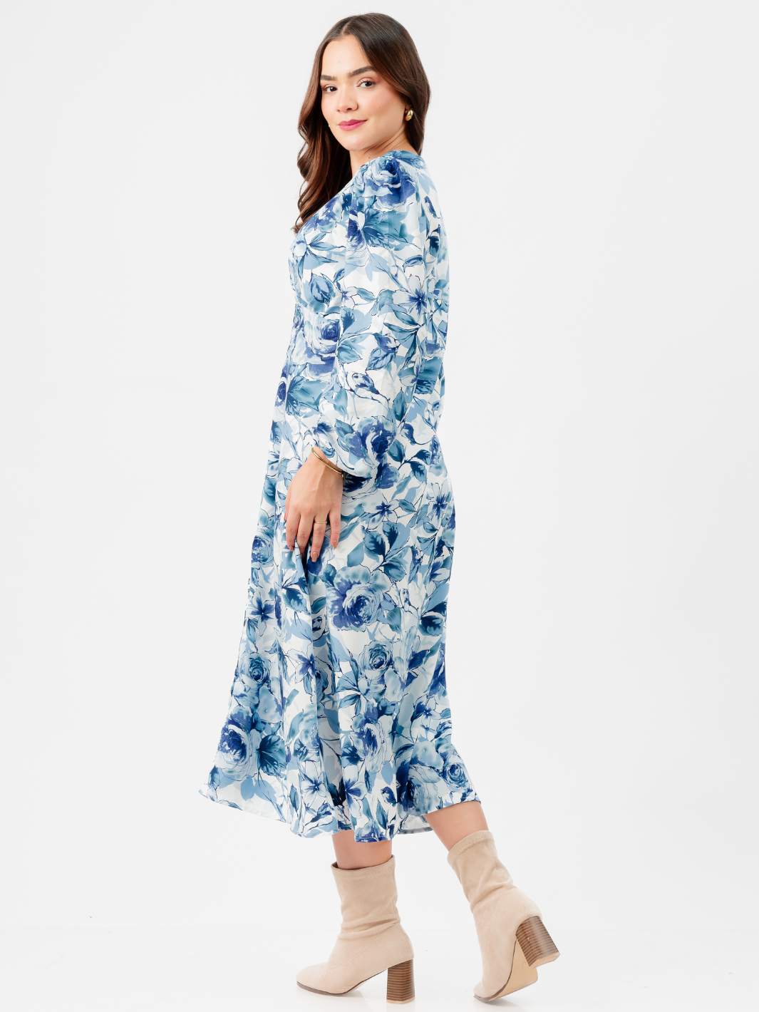 VESTIDO ESMERALDA - AZUL FLOREADO