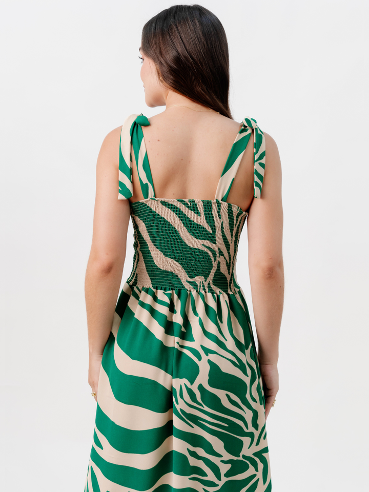VESTIDO MIDI ESTILO CORSET LEYDI VERDE