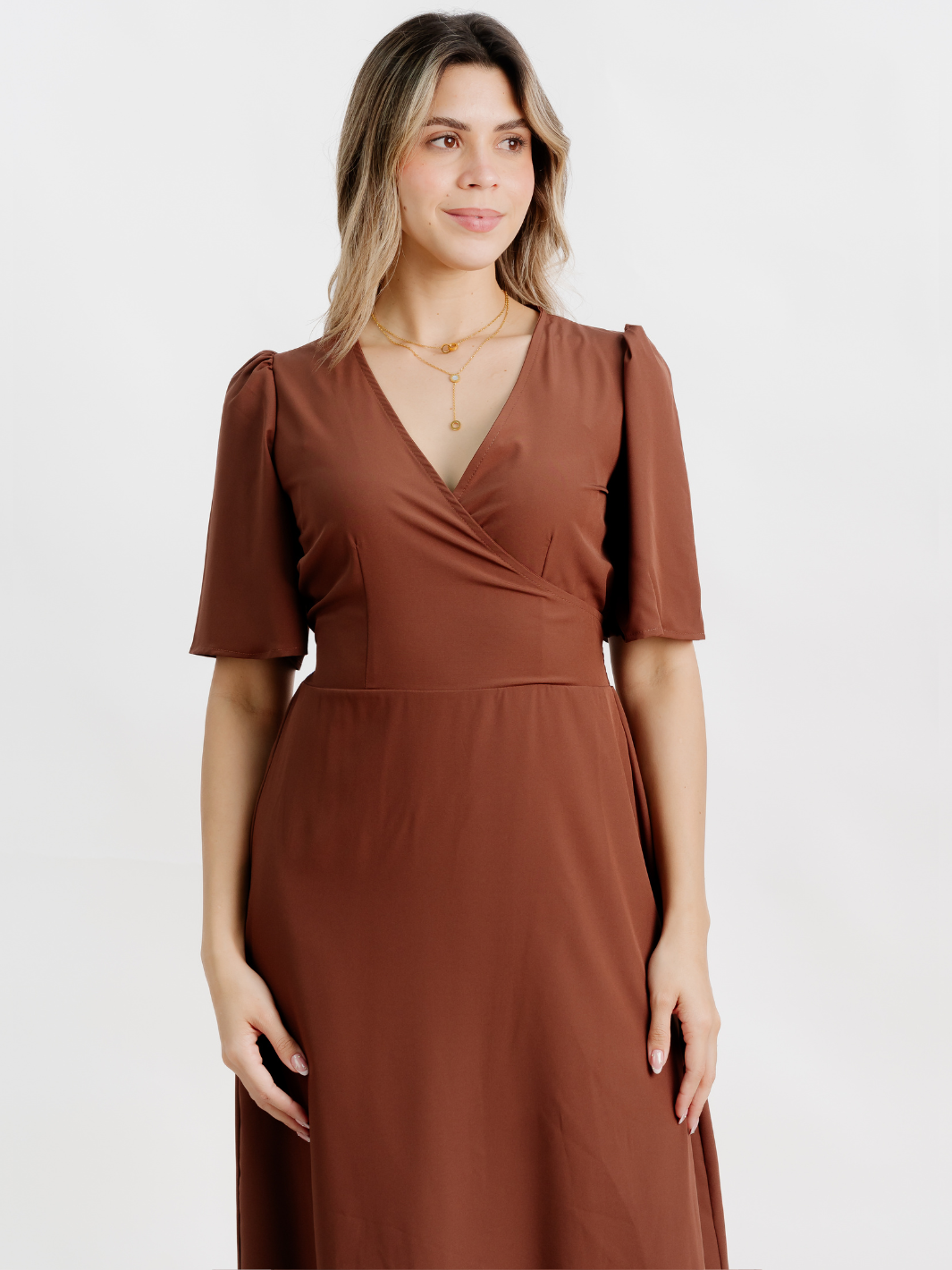 VESTIDO CASUAL LARGO LISA CHOCOLATE