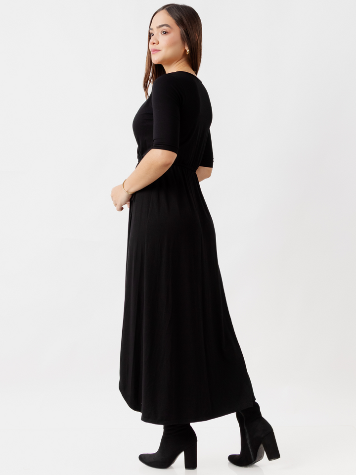 VESTIDO CON MANGA 3/4 GEMMA NEGRO
