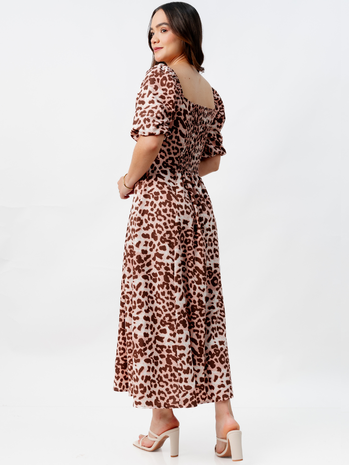 VESTIDO LARGO CON BOTONES MAGDALENA ANIMAL PRINT