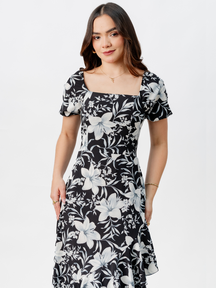 VESTIDO CASUAL LARGO PAOLA NEGRO