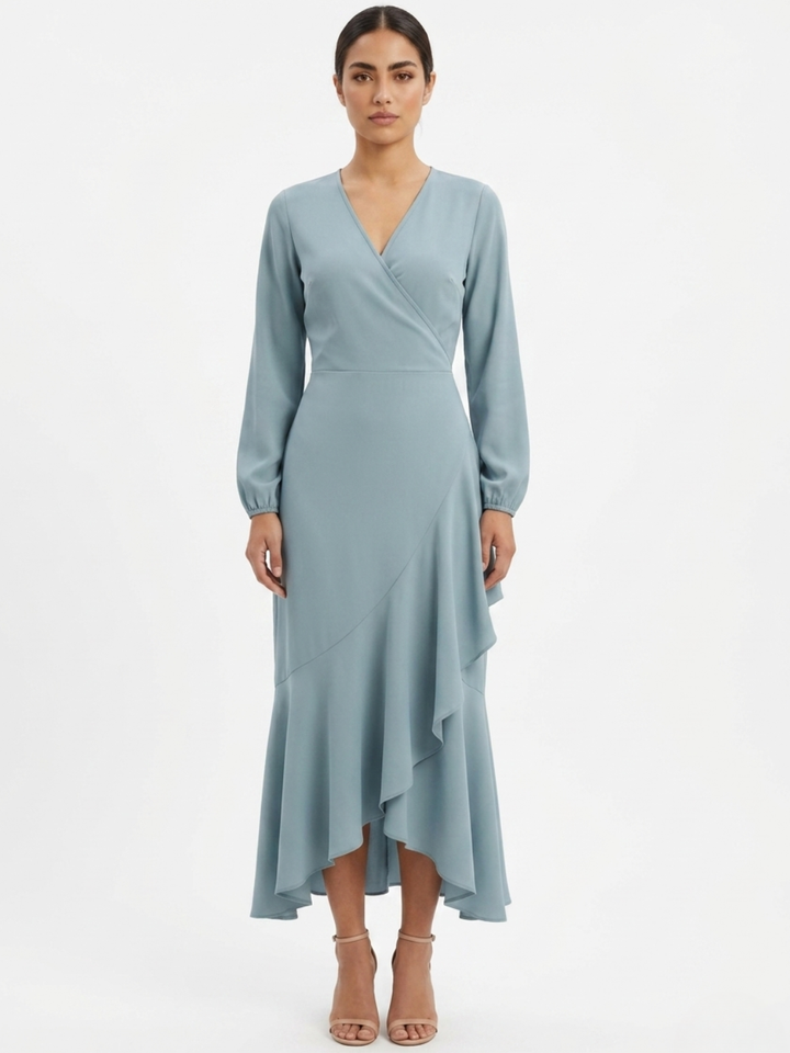 VESTIDO ENVOLVENTE ANNA CEMENTO