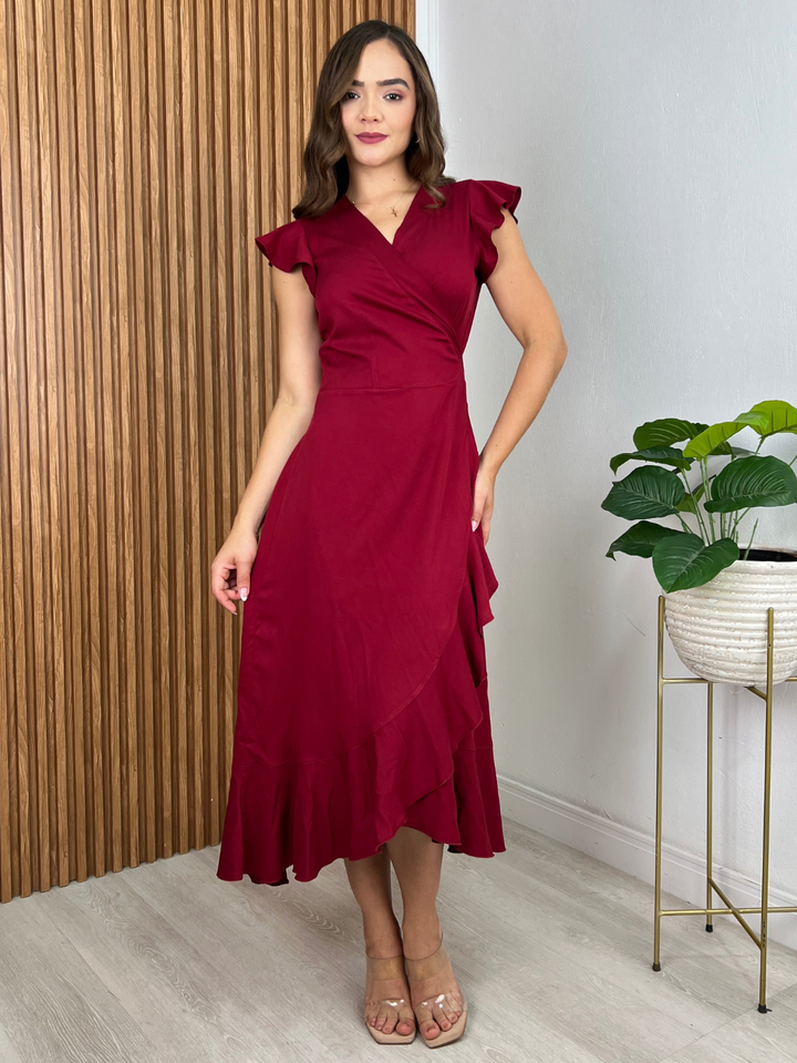 VESTIDO ENVOLVENTE MICAELA VINO