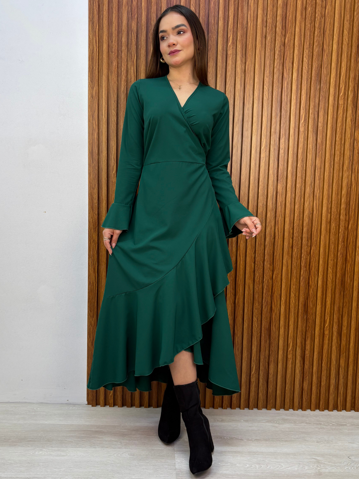 VESTIDO ENVOLVENTE MARIELLA VERDE