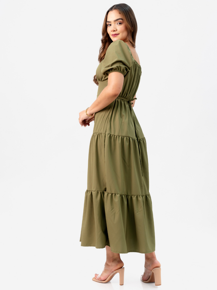 VESTIDO TATIANA - VERDE MILITAR