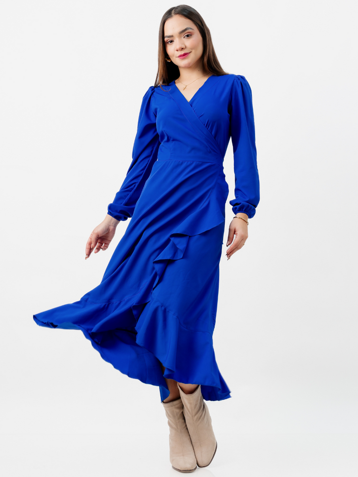 VESTIDO ENVOLVENTE MERI AZULINO