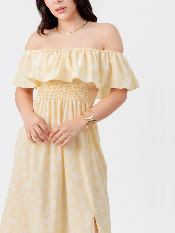 VESTIDO RUMBERO CASUAL LARGO MINERVA AMARILLO
