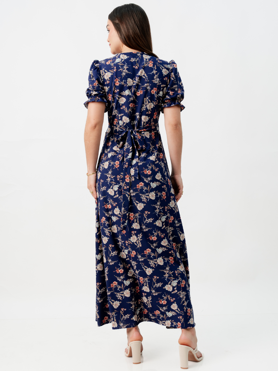 VESTIDO ENVOLVENTE ANI AZUL FLOREADO