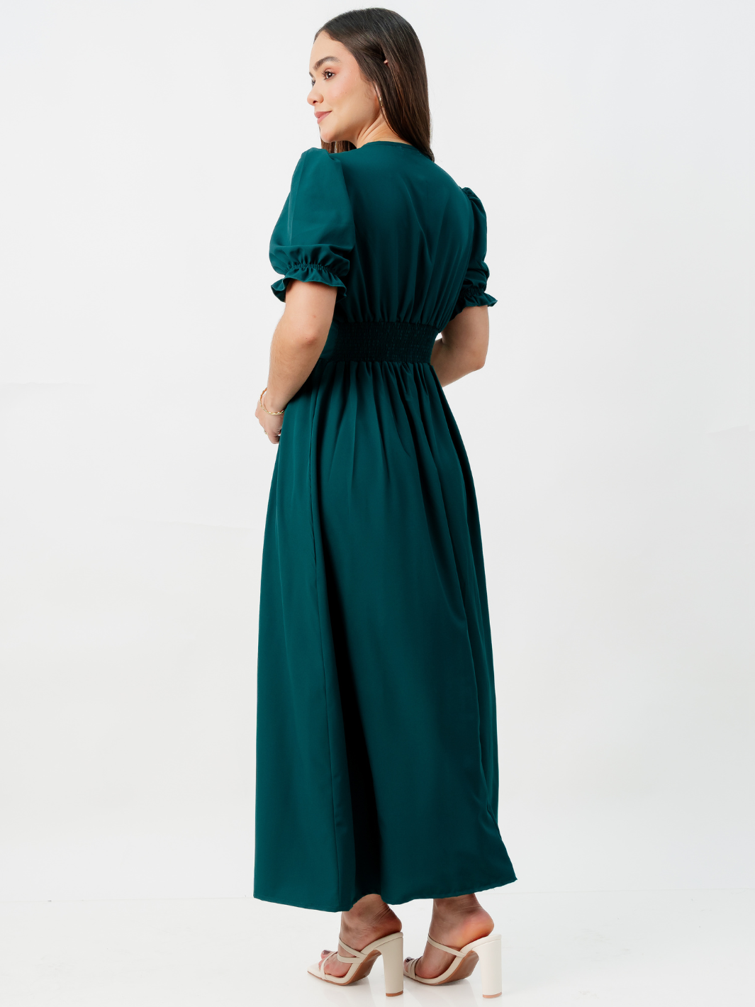 VESTIDO CASUAL LARGO THIANA VERDE