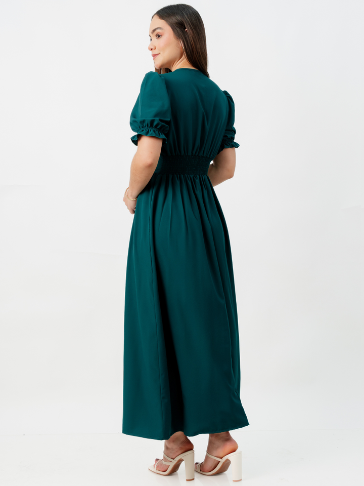 VESTIDO CASUAL LARGO THIANA VERDE