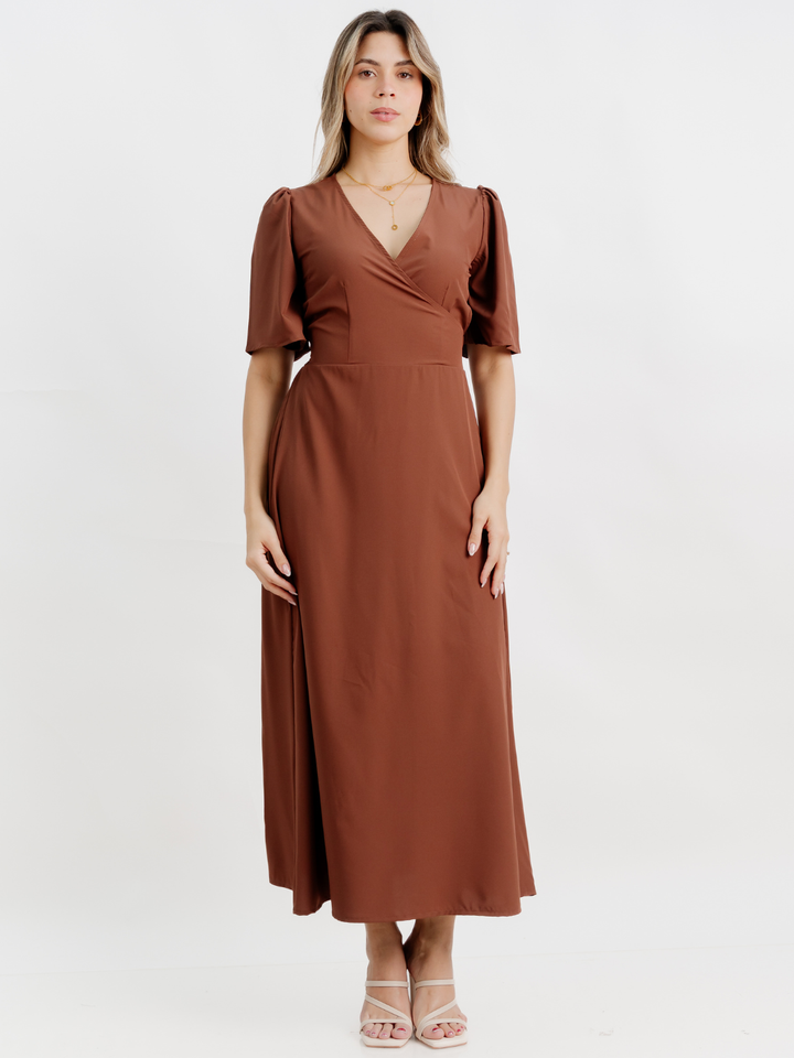 VESTIDO CASUAL LARGO LISA CHOCOLATE