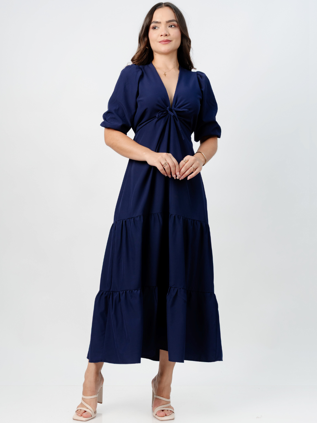 VESTIDO CASUAL LARGO TIZIANA AZUL