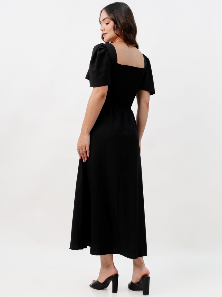 VESTIDO CASUAL LARGO LUCRECIA NEGRO