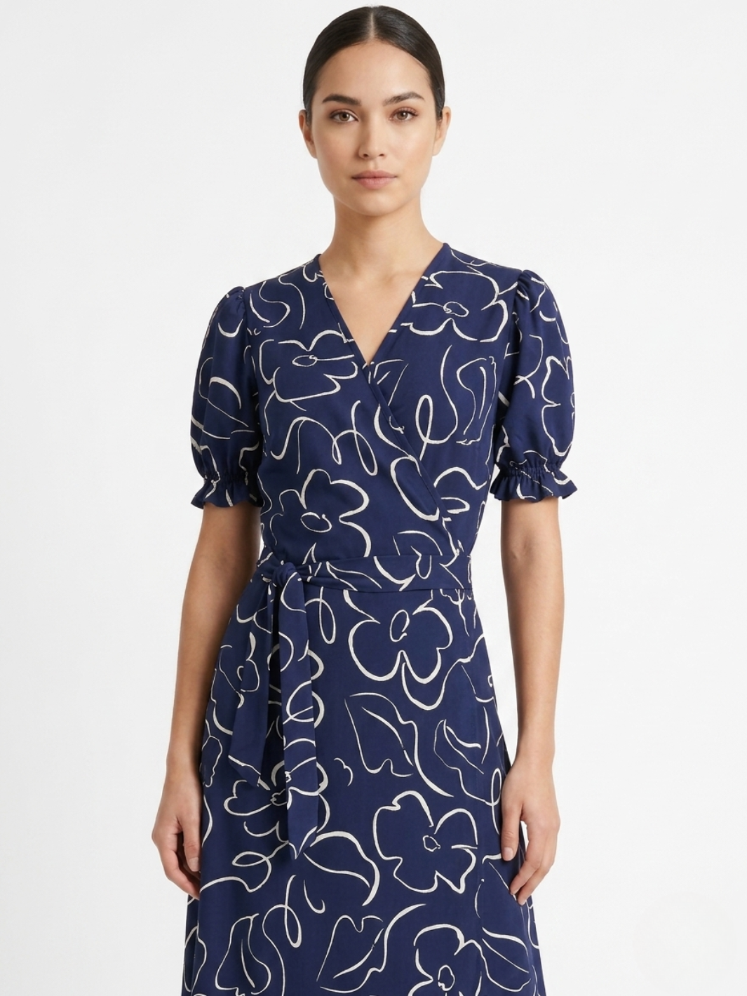 VESTIDO ENVOLVENTE ANI AZUL FLOREADO