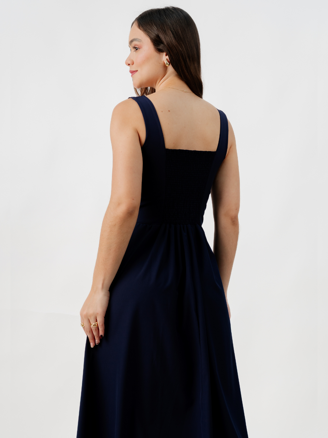 VESTIDO MIDI EN CORTE A SALLY AZUL