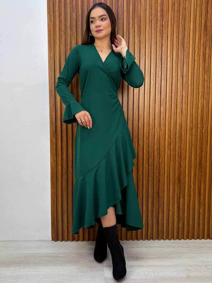 VESTIDO ENVOLVENTE MARIELLA VERDE