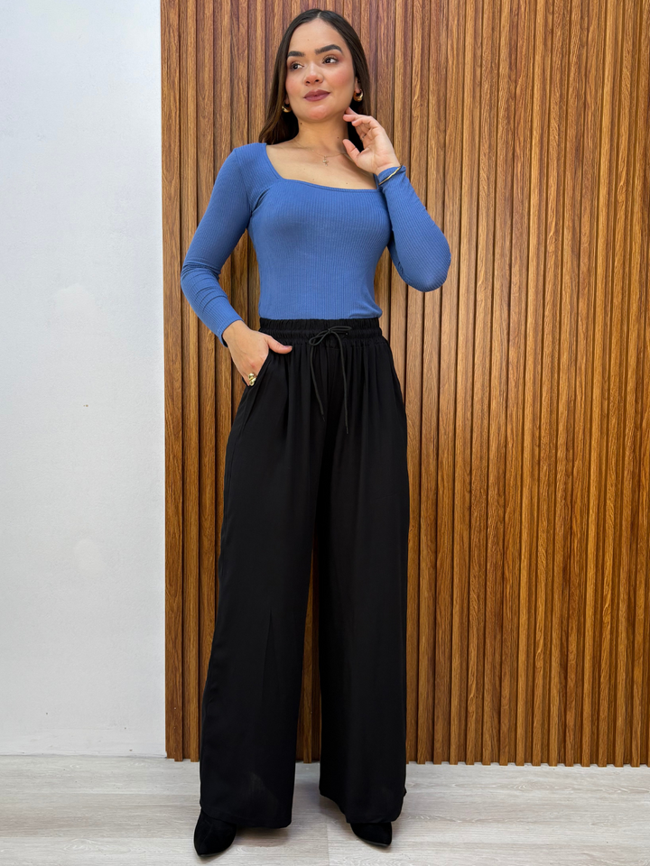 PANTALON PALAZZO ZENDAYA NEGRO