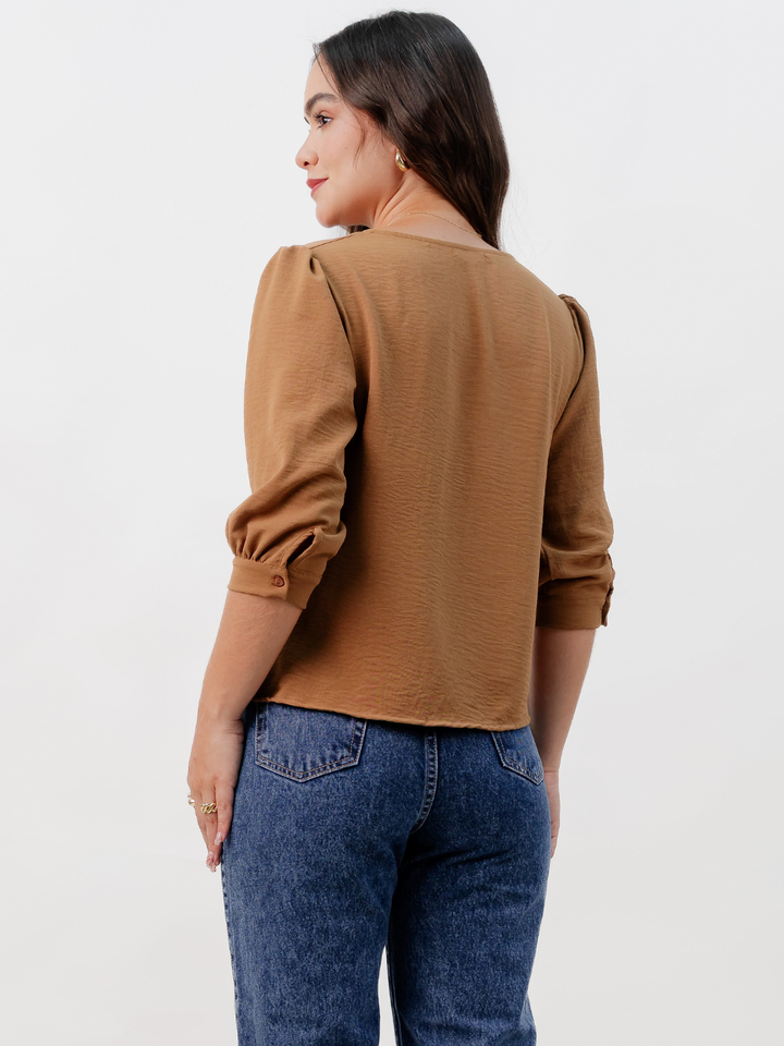 BLUSA MANGA 3/4 CALA CAMEL