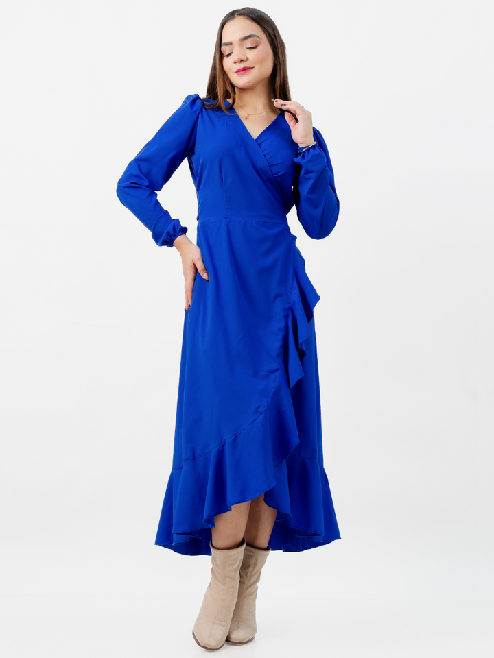 VESTIDO ENVOLVENTE MERI AZULINO