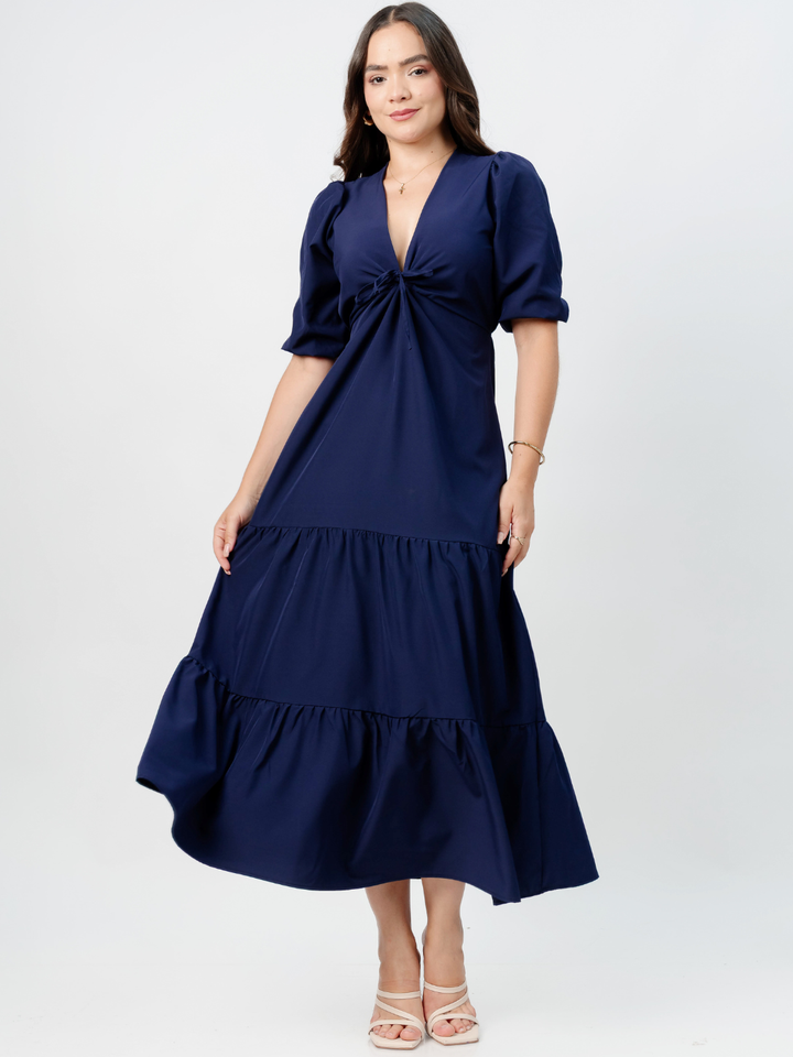 VESTIDO CASUAL LARGO TIZIANA AZUL