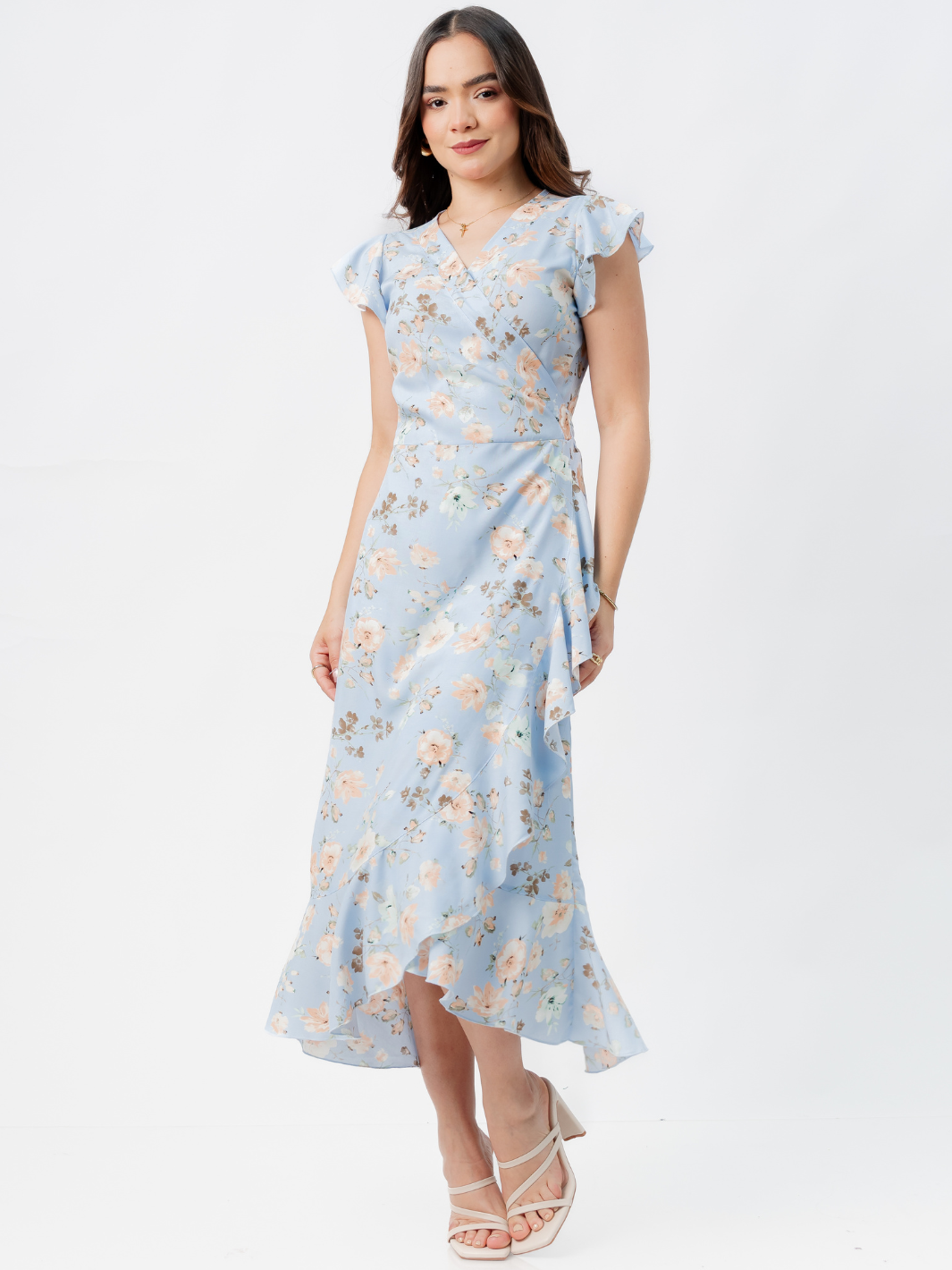 VESTIDO ENVOLVENTE MICAELA CELESTE