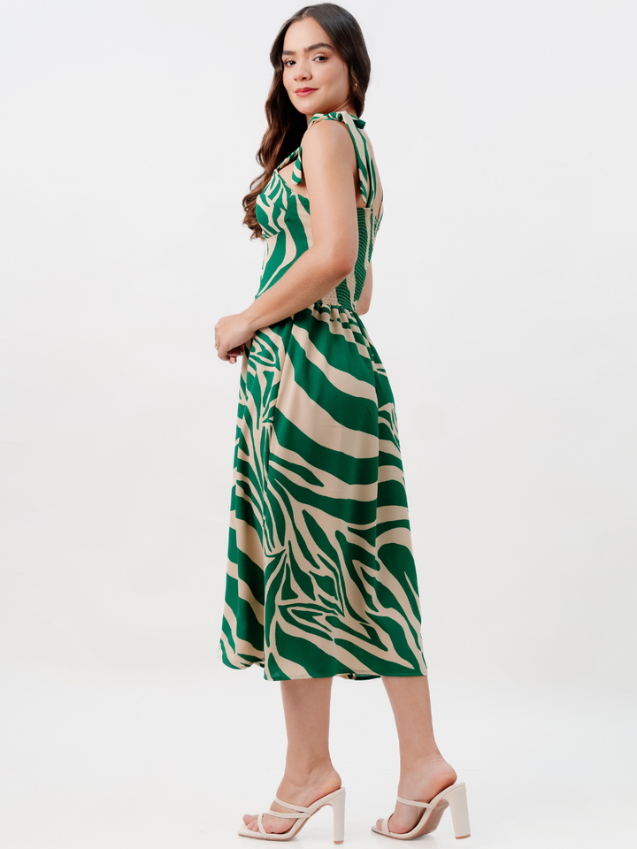 VESTIDO MIDI ESTILO CORSET LEYDI VERDE