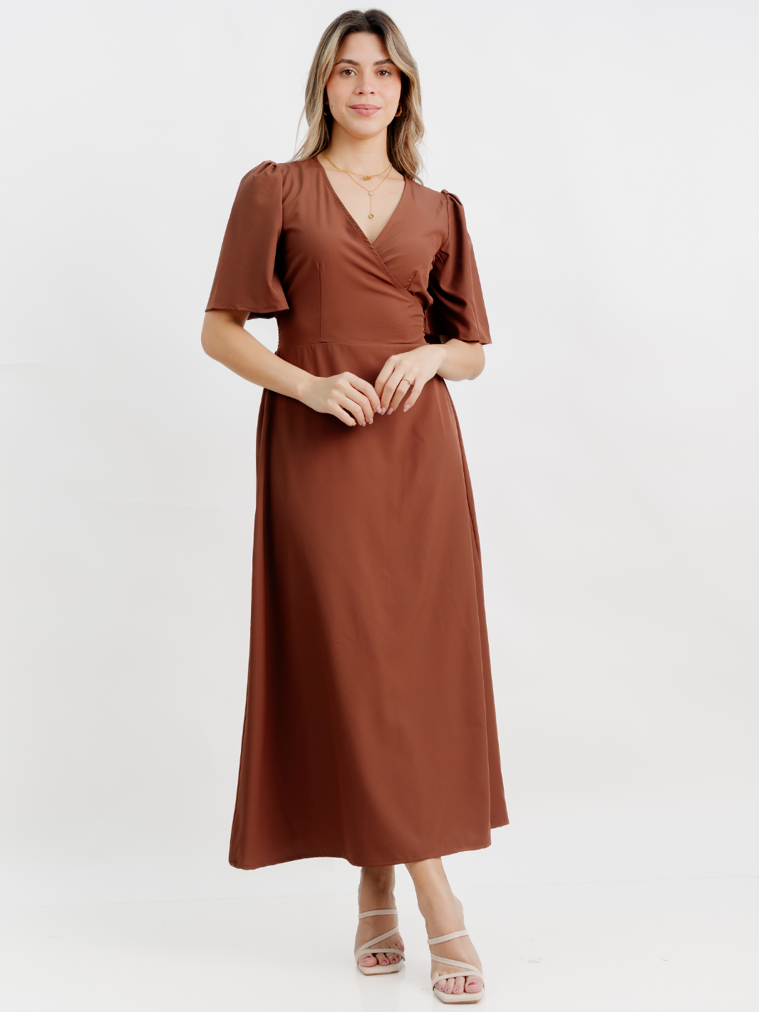 VESTIDO CASUAL LARGO LISA CHOCOLATE