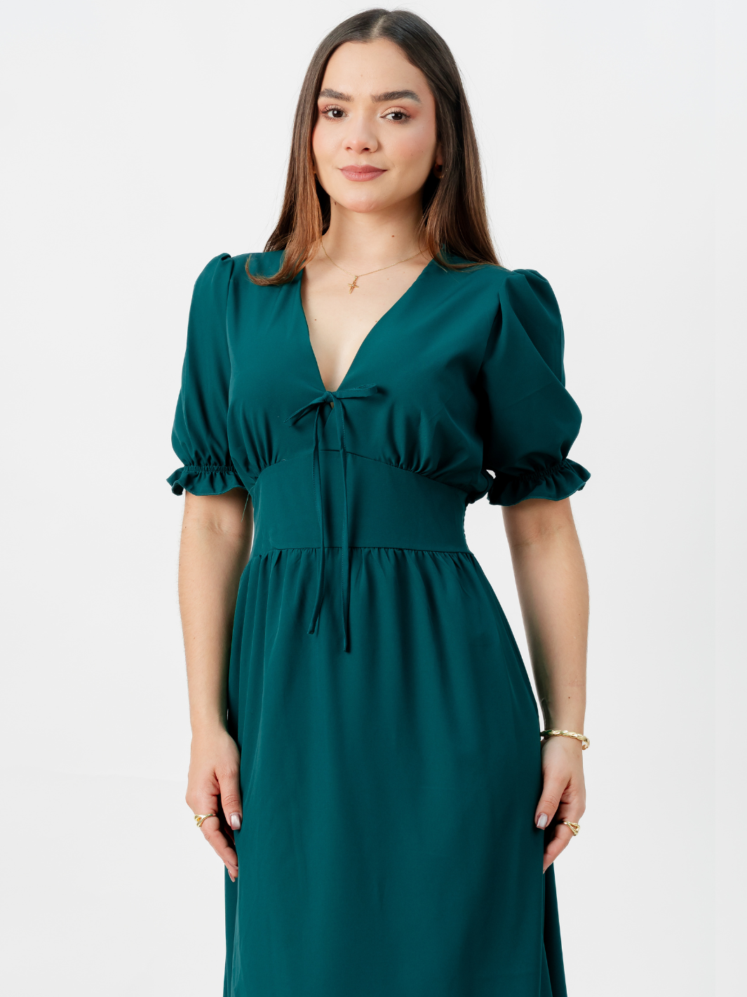 VESTIDO CASUAL LARGO THIANA VERDE