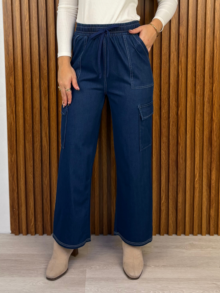 PANTALON CARGO MAITE AZUL