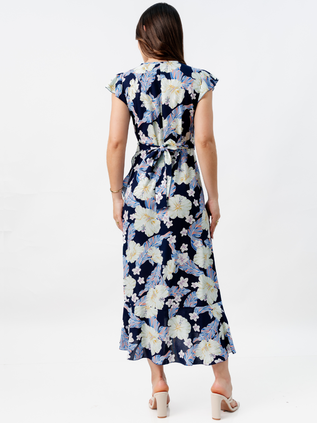 VESTIDO ENVOLVENTE MICAELA AZUL FLOREADO