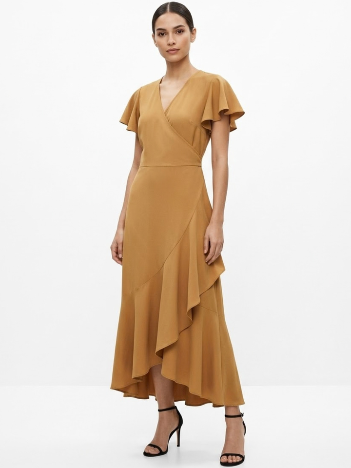 VESTIDO ENVOLVENTE JULIETA CAMEL